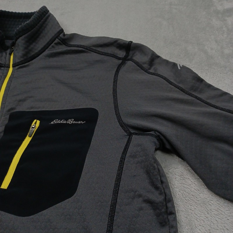 Eddie Bauer Pullover Mens Medium Gray FreeHeat Quarter Zip Activewear Pocket gallery