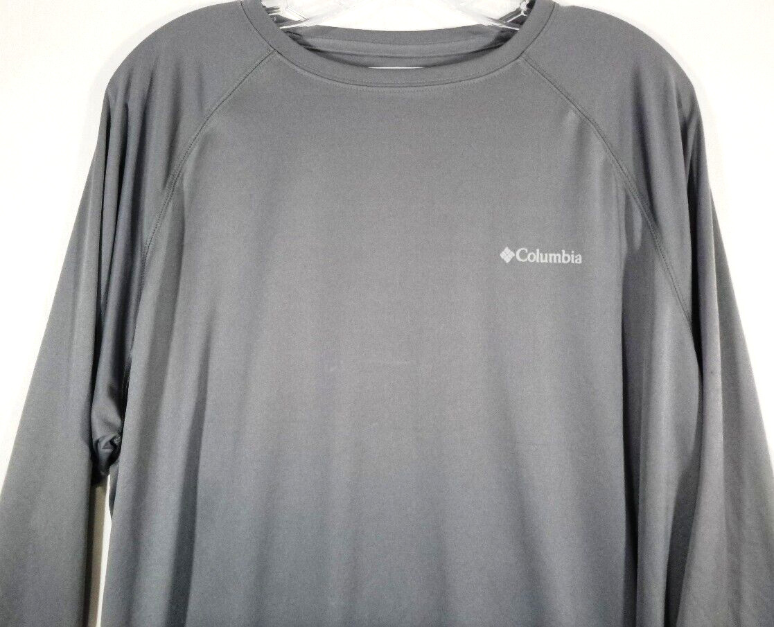 Columbia-Mens Long Sleeve Performance Shirt-Large-Gray-Hiking/Running-Casual gallery