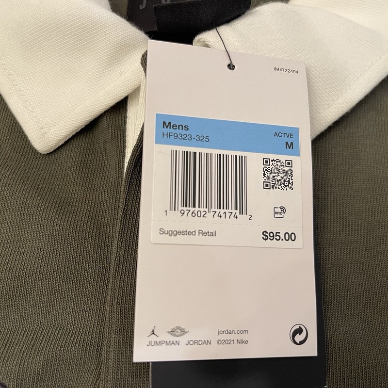Jordan Essentials Men's Long-Sleeve Rugby Top Men Size M Green Sample HF9323-325 gallery