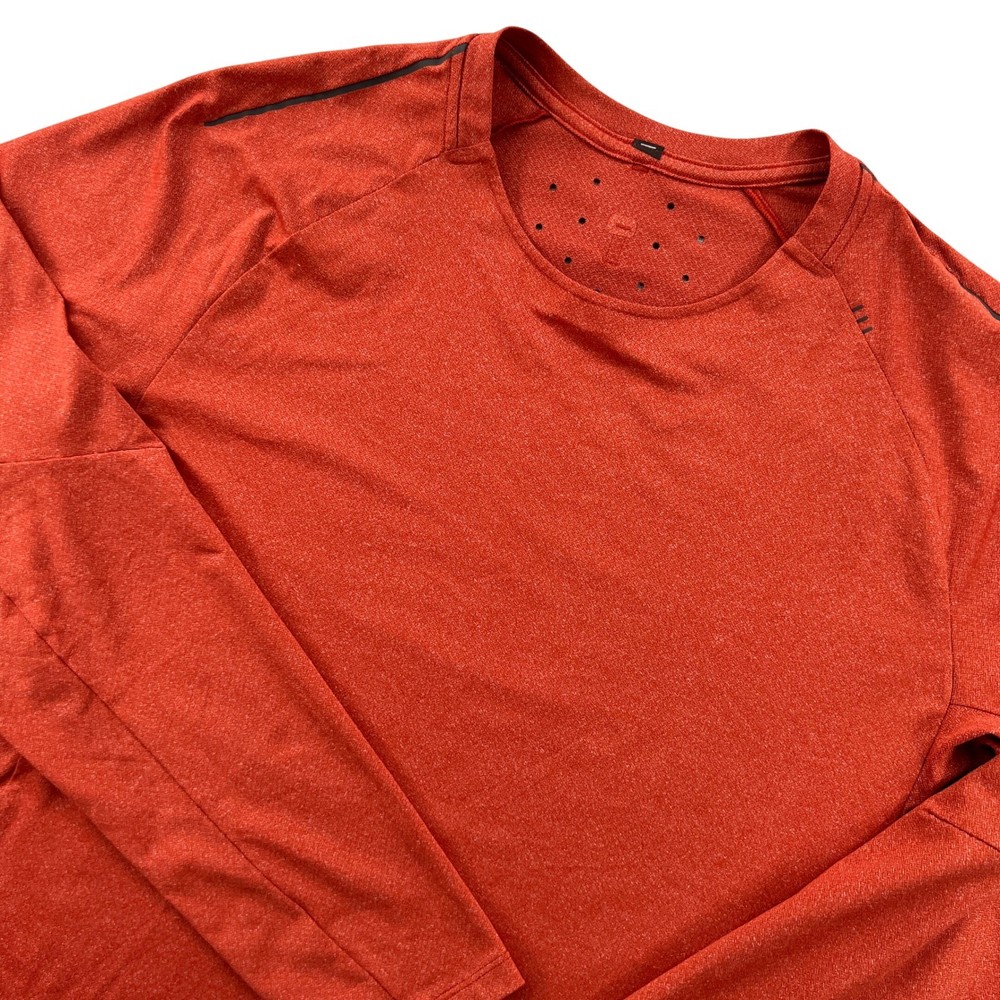 Lululemon Drysense Training Long Sleeve Shirt Men Large Aztec Brick Orange Gym