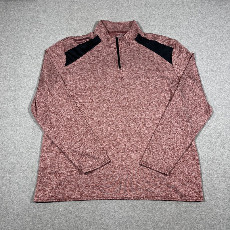 Lot of 3 Real Essentials Men's XL Black Blue Red 1/4 Zip Long Sleeve Lightweight gallery