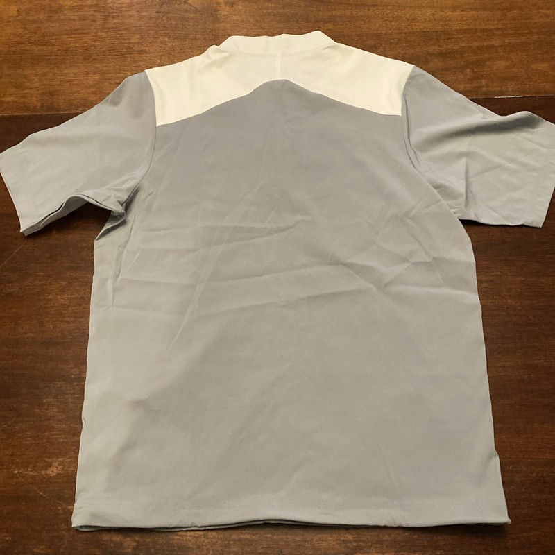 Under Armour Shirt Men XS Gray/White Stretch 1/4 Zip Side Zip Mesh Sports gallery