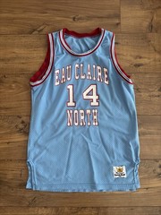 Vintage Eau Claire North Huskies MacGregor Sand Knit Basketball Jersey Sz 40