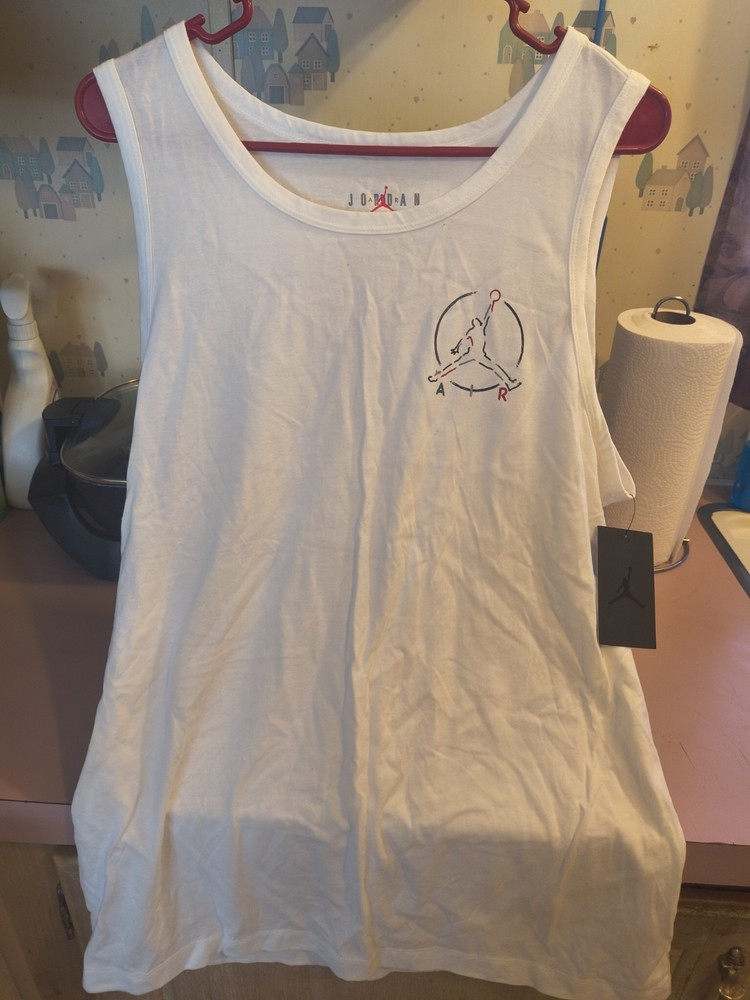 Jordan Jumpman Air Men's White Graphic Sleeveless Athletic Activewear Tank Top M