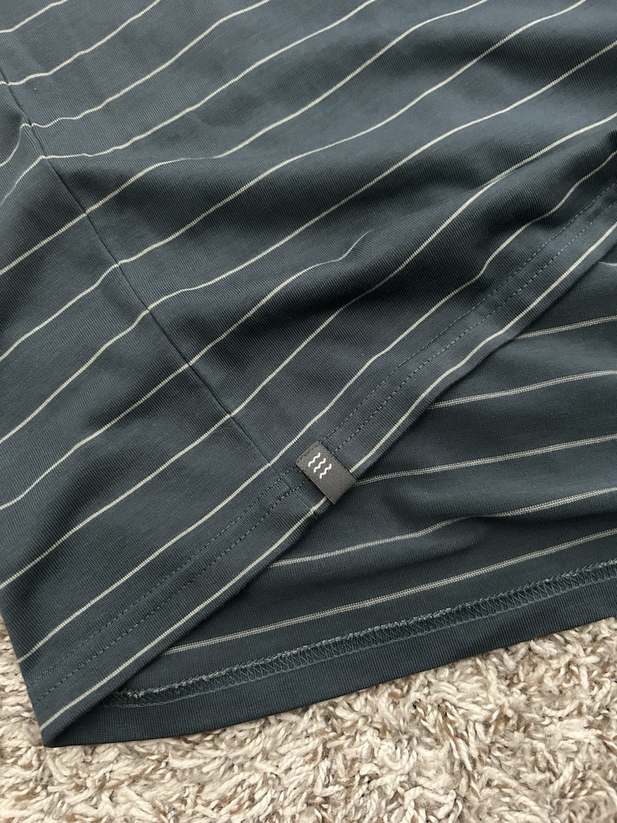 Free Fly Shirt Performance Bamboo Mens Medium Blue Striped Long Sleeve Crewneck gallery