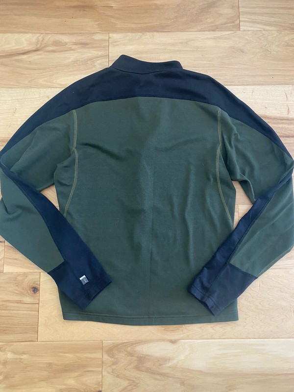 REI Athletic Mens Olive Green/Black 1/2 Zip Long Sleeve Pullover Top Size M gallery