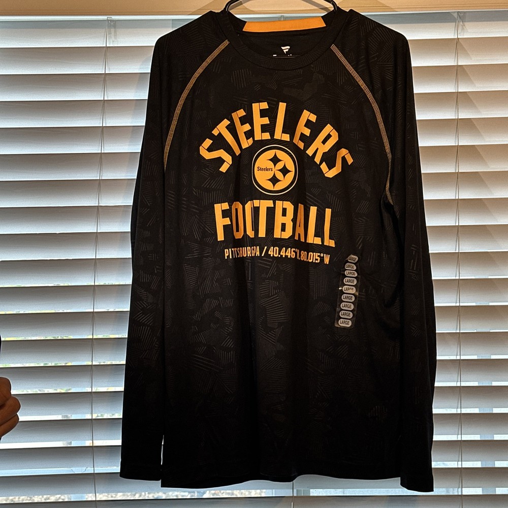 LS Men’s Steelers Shirt by Fanatics. Sz L. Black and Yellow Color Rush Style