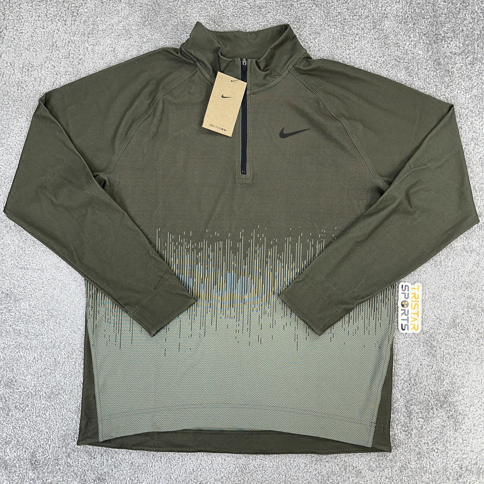 Nike Pullover Mens Medium Olive Dri-FIT ADV Golf 1/4 Zip Long Sleeve FD5833-325 gallery