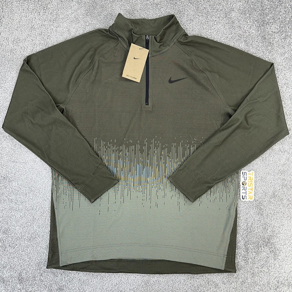 Nike Pullover Mens Medium Olive Dri-FIT ADV Golf 1/4 Zip Long Sleeve FD5833-325