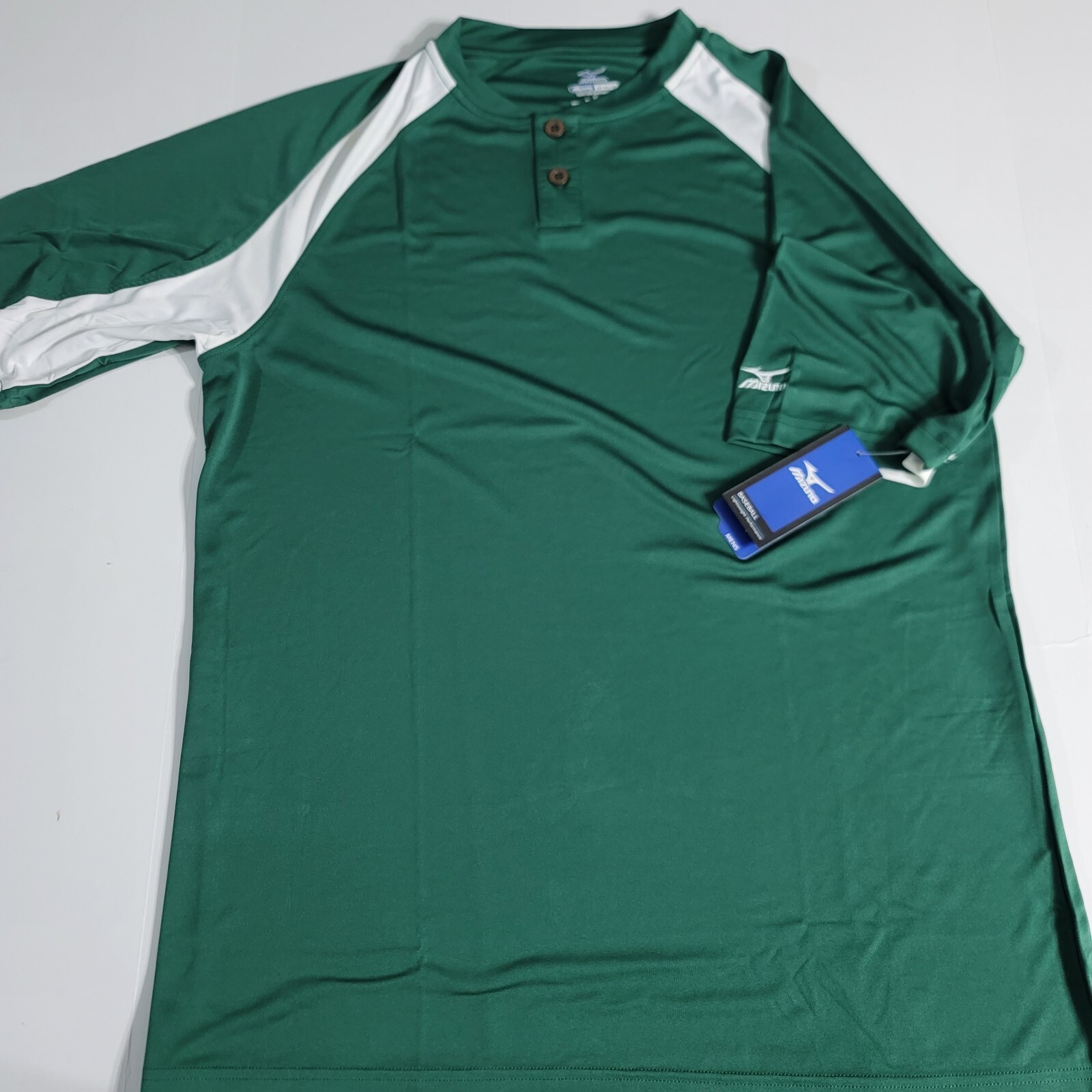 NWT Sz Medium Mizuno DryLite Baseball/Golf 1/4 Button Shirt Lightweight Green gallery