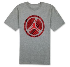 NIKE AIR JORDAN JUMPMAN T SHIRT Men’s (Lined Pinwheel) Grey/Red NEW! NWT Genuine