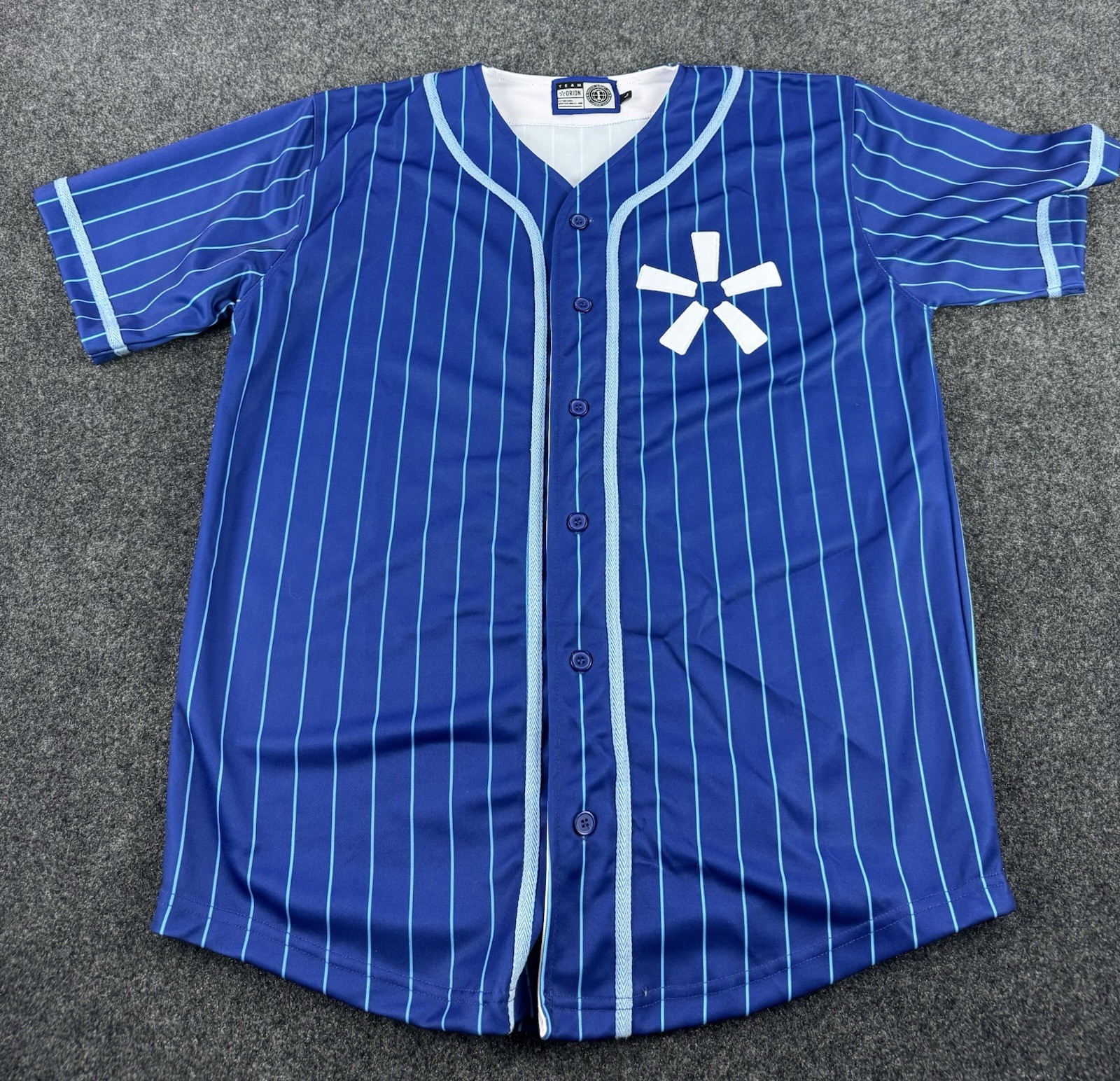 Orion Baseball Jersey Blue Pinstripe Button L gallery