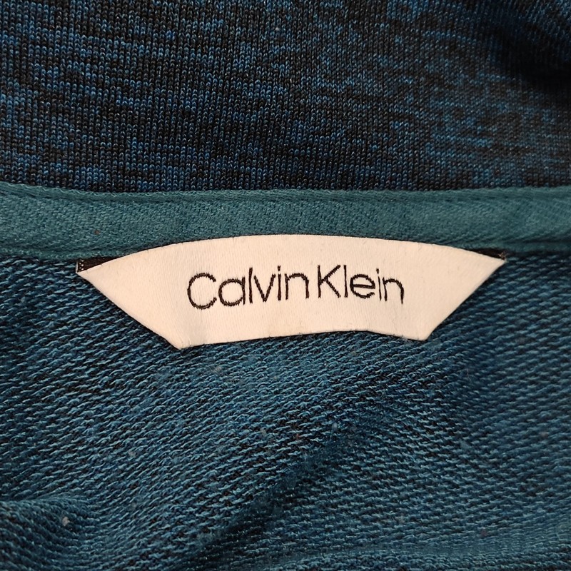 CALVIN KLEIN Performance Quarter Zip Long Sleeve Blue Sweatshirt Size Meduim NWT gallery