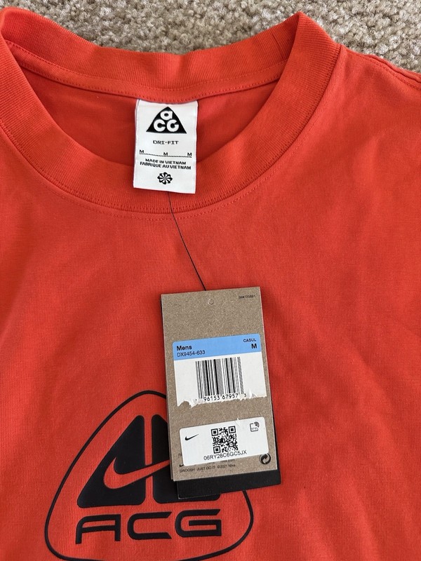 Nike ACG Orange/Black Long Sleeve Shirt Lungs DX9454 325 Men’s Size Medium gallery