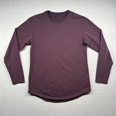 Bylt Shirt Mens M Drop Cut Active Workout Stretch Lux Maroon Polka Dot Burgundy
