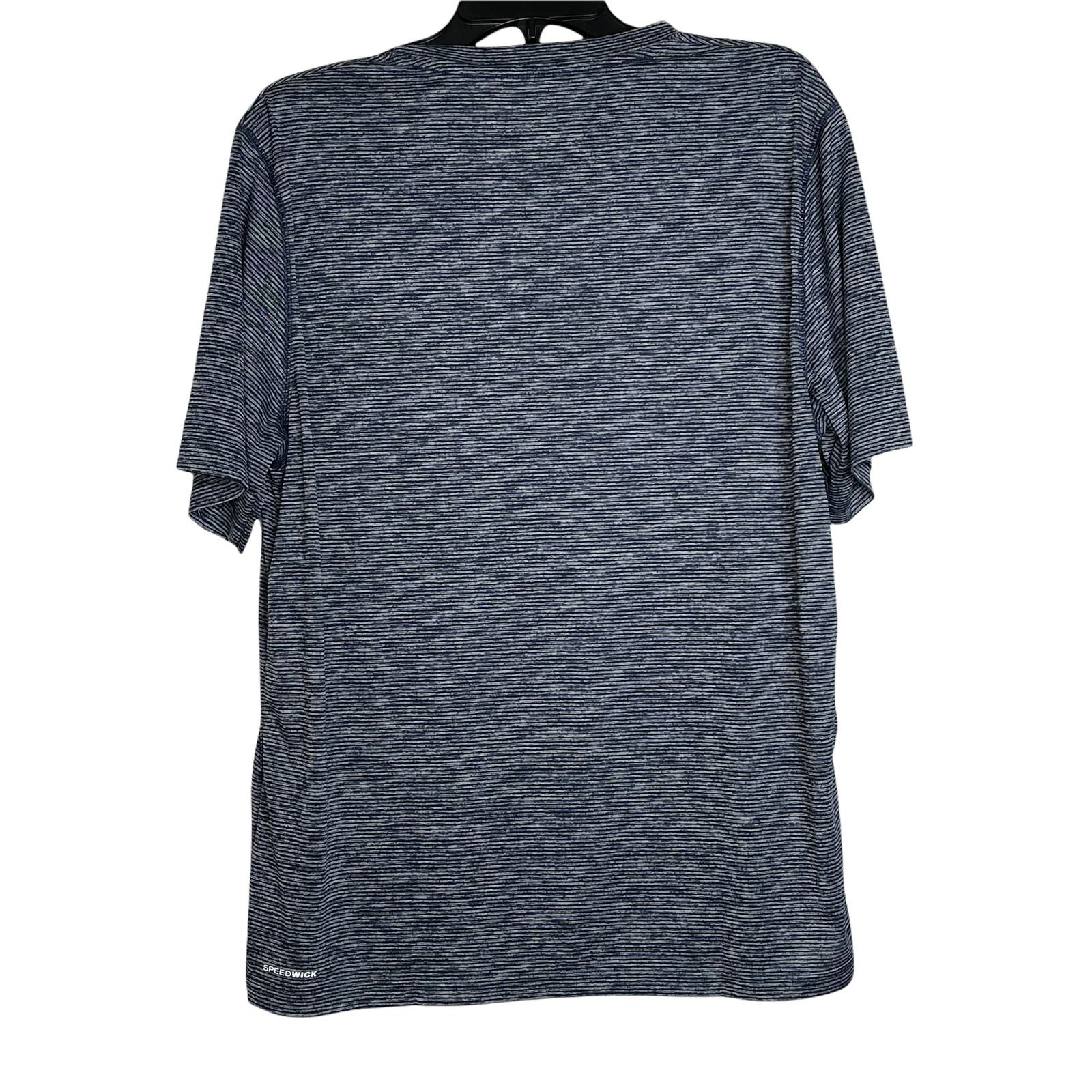 Reebok Performance T-Shirt Size Medium Blue Striped Speedwick Crew Neck Mens gallery