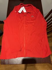 Lacoste X Novak Djokovic Performance Red Full Zip NWT 4XL $155 MSRP