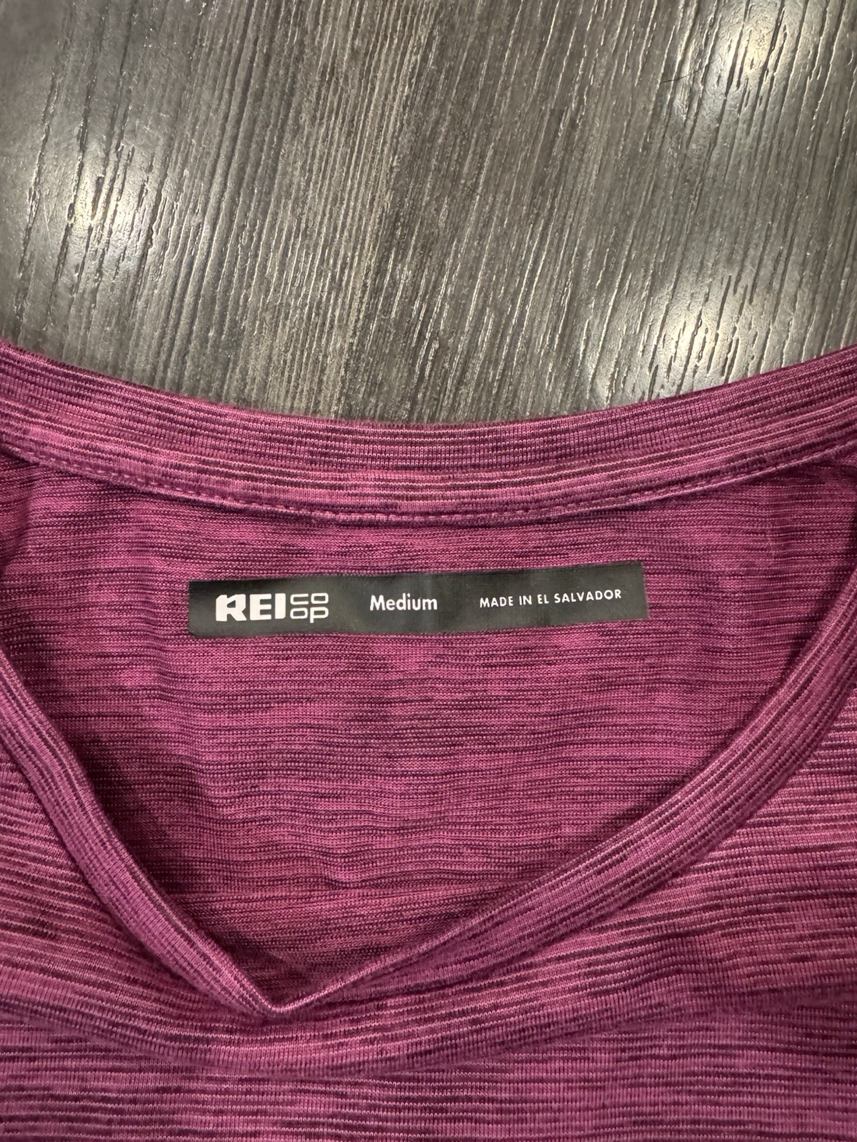 REI Shirt Mens M Pink Heather Purplish Short Sleeve Crew Outdoor Hiking Casual gallery