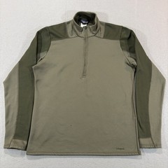 Patagonia Expedition Weight Capilene Shirt Men Large Green 1/4 Zip Thermal