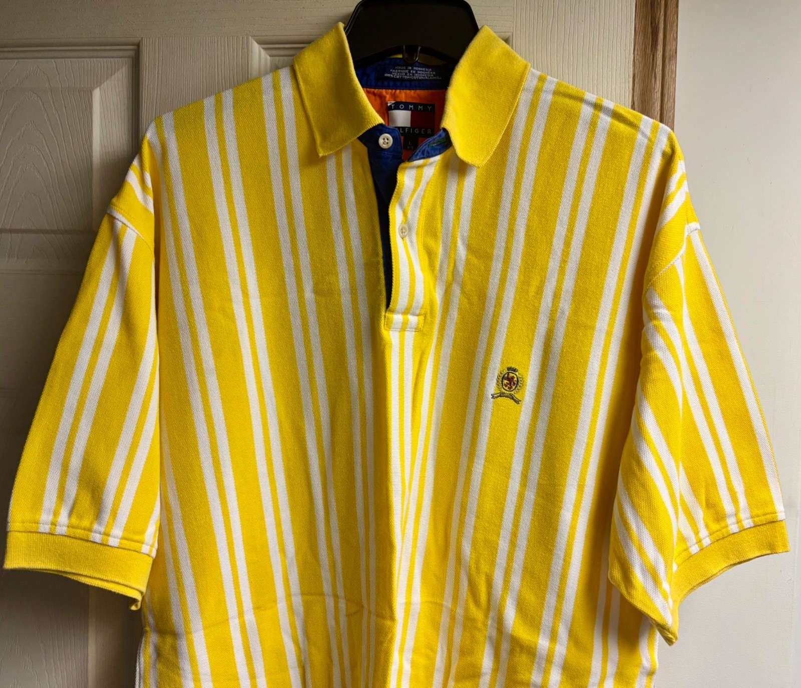 Nice Vintage TOMMY HILFIGER Sport Men's LG Casual Dress Golf Polo ShortSlv Shirt gallery
