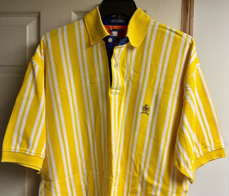 Nice Vintage TOMMY HILFIGER Sport Men's LG Casual Dress Golf Polo ShortSlv Shirt gallery