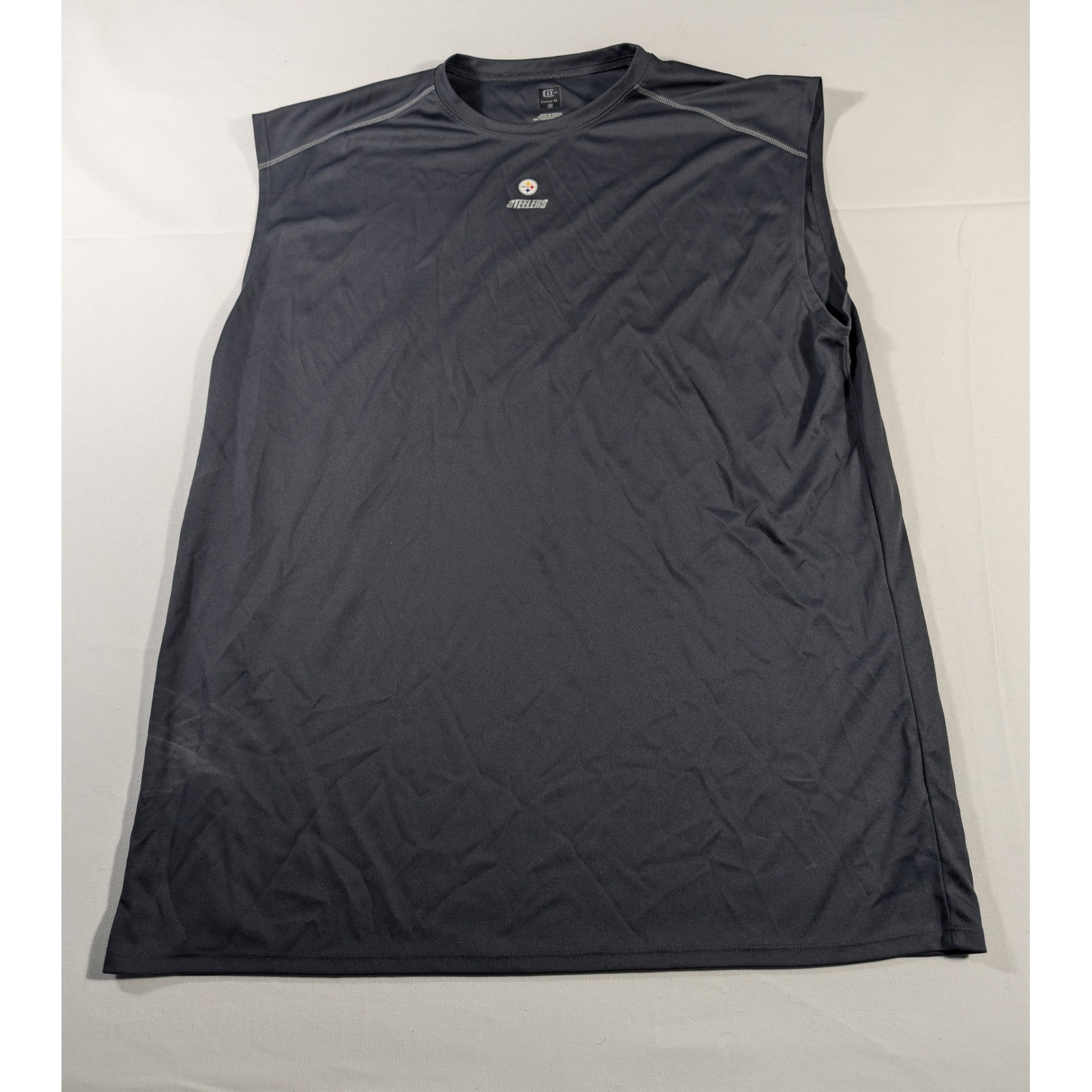 NFL Performance Tank Men XL Gray Pittsburgh Steelers Cover II Sleeveless Shirt gallery