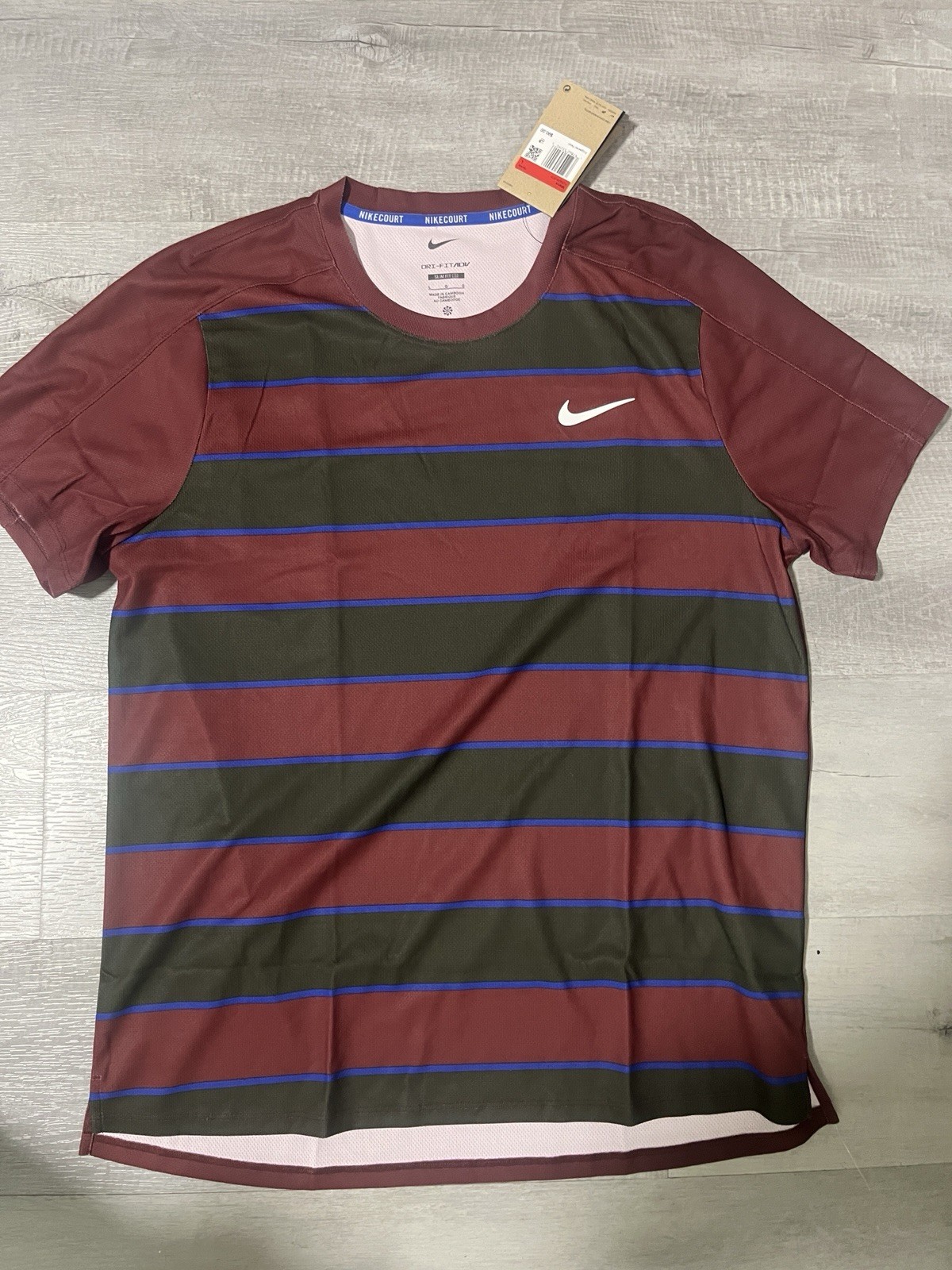 Size Large - Nike Court Slam Men's Dri-Fit ADV Tennis Shirt FZ6934-619 gallery