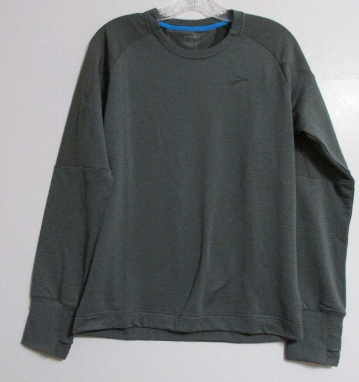 Brooks Running Sweatshirt Thumbholes & Zip Arm Pocket Gray Size Small gallery