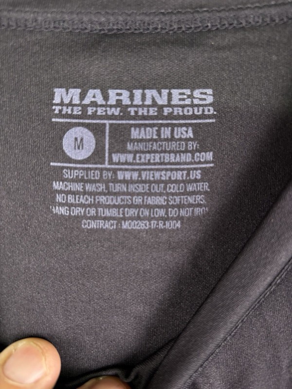USMC Marines T-Shirt Mens M Black Moisture Wicking Performance Athletic Mesh EGA gallery