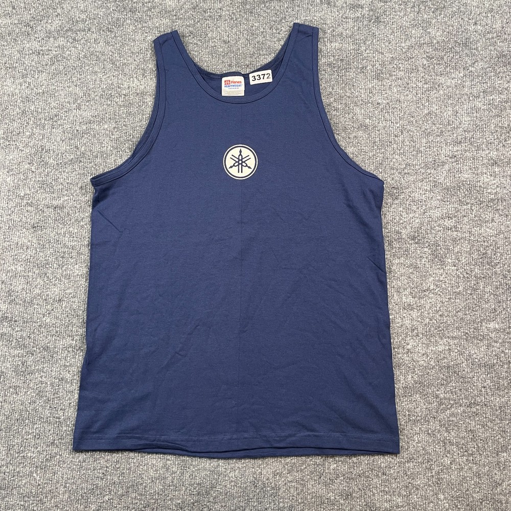 Vintage 90s Yamaha Guitars Center Logo Tank-Top Medium 19x29 Royal Blue