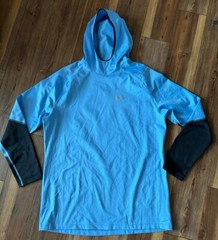 Under Armour Cold Gear Men’s Light Blue Fitted Hooded Pullover SZ 2XL NWT