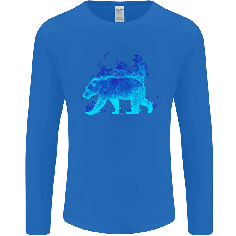 A Blue Flame Grizzly Bear Mens Long Sleeve T-Shirt gallery