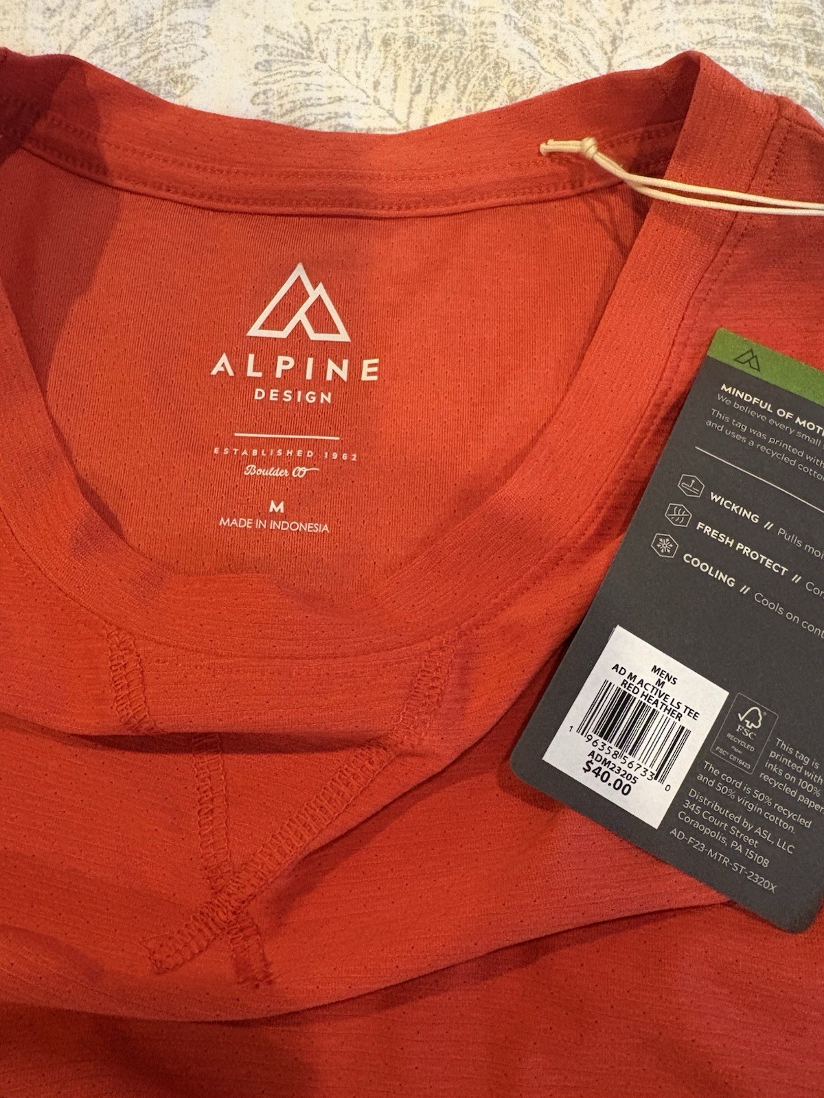 Alpine Design Men's Long Sleeve Red Heather Shirt Size Medium New with Tags gallery