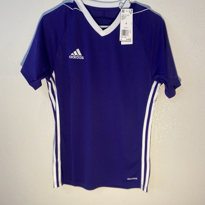 Adidas Men’s Vintage 2010’s Tiro 17 Jersey Purple/White V-Neck Small NWT gallery