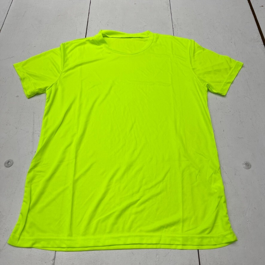 Neon Yellow Athletic Light-Weight Short Sleeve T-Shirt Mens Size Small gallery