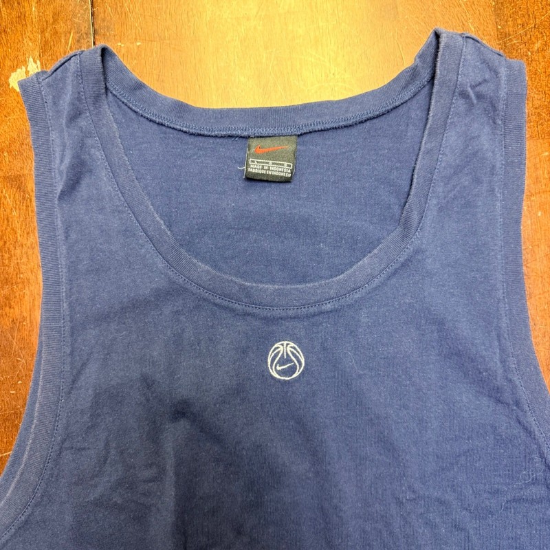 VTG Nike Tank Top Mens Large Blue Basketball Embroidered Center Swoosh Y2K 90's gallery