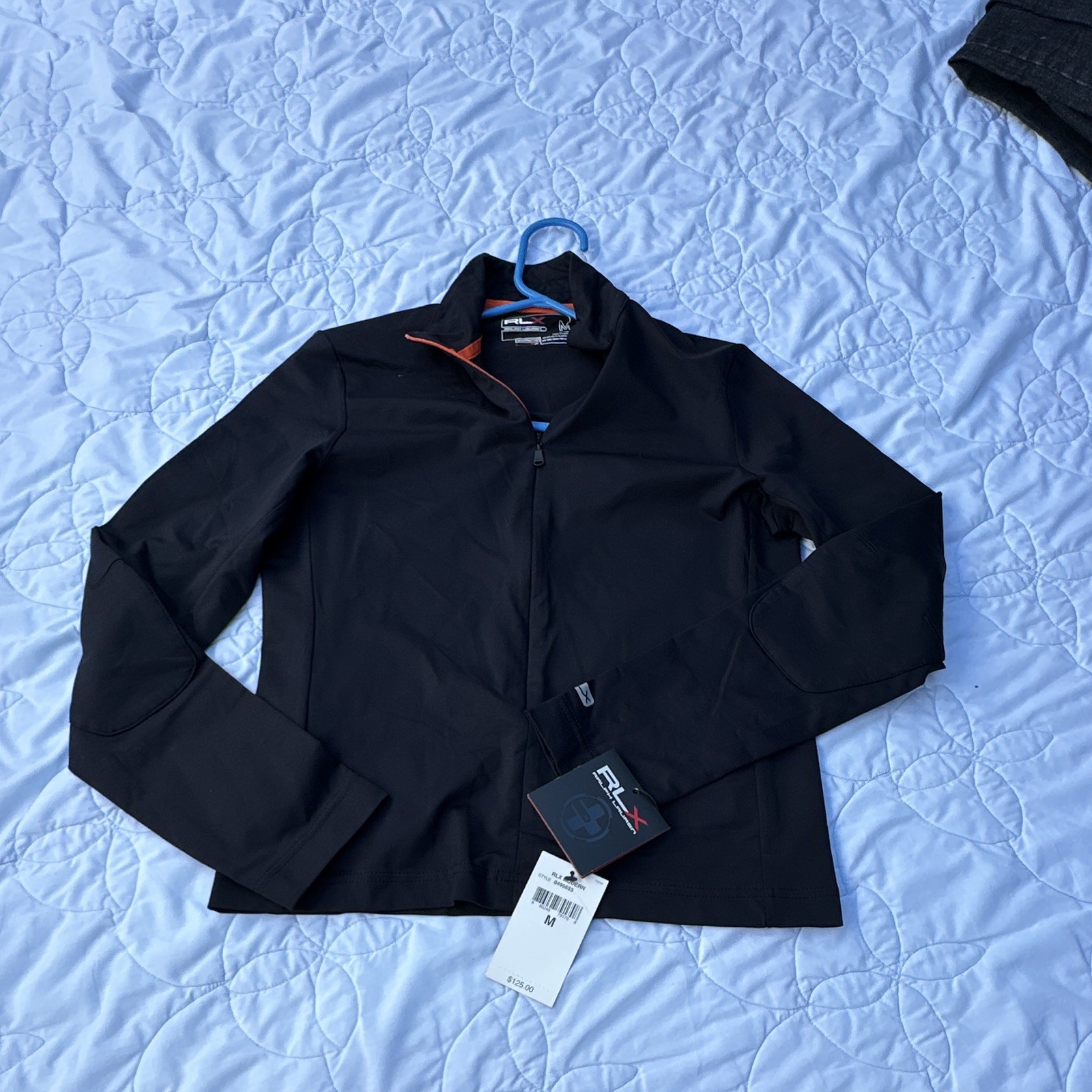 RLX Ralph Lauren RLX Modern Men's M Black 1/4 Zip Mock Neck Pullover Jacket gallery