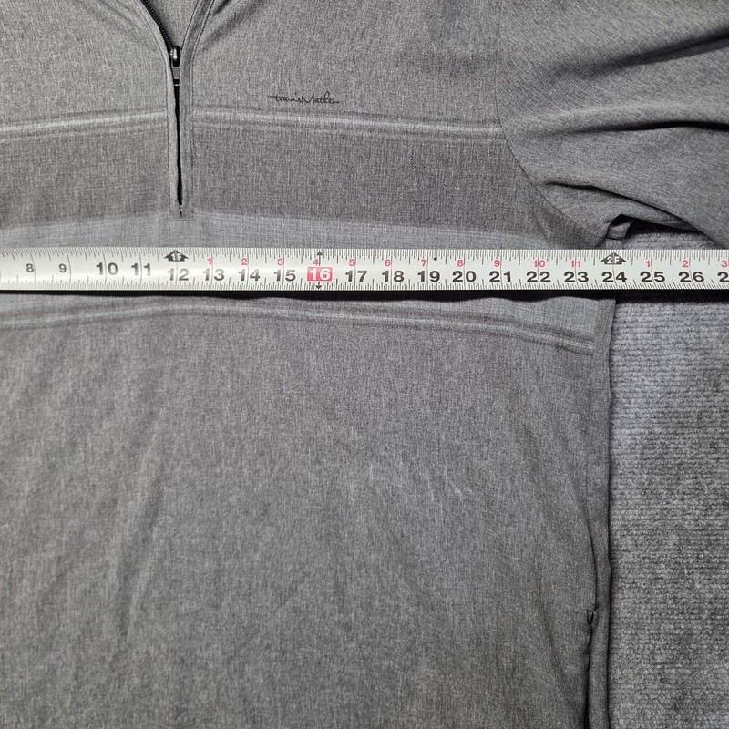 Travis Mathew Balboa Chest Stripe Pullover Mens XL Gray 1/4 Zip Golf Stretch gallery