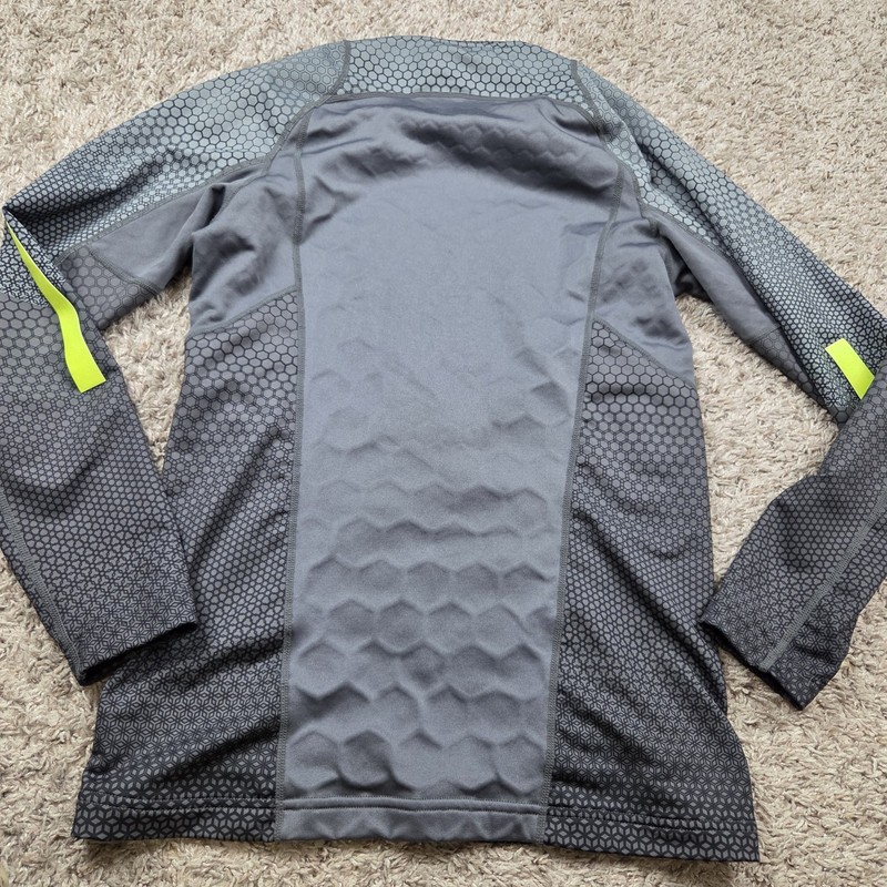 Nike Pro Hyperwarm Shirt Mens Gray Small Honeycomb Fitted Training Top gallery
