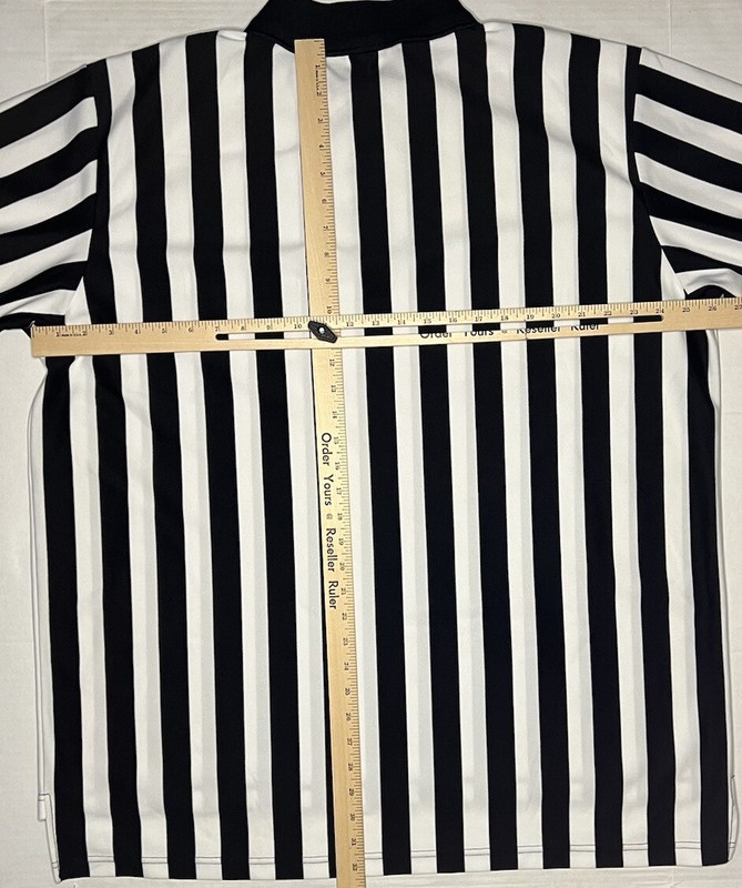 Rawlings Referee Black White Stripe Quarter Zip Polo Jersey Shirt Adult Size XXL gallery