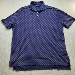Ralph Lauren Wicking S/S Stretch Polo Shirt Men XL Blue Paisley Golf Super Soft