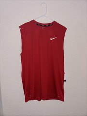 NIKE Mens Essential Hydroguard Swim Tank top UPF 40+ NESSA585-614 Red