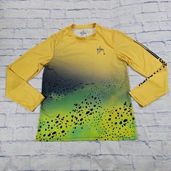 Guy Harvey Performance Sun Shirt MENS M Yellow Mahi Mahi Fishing Long Sleeve