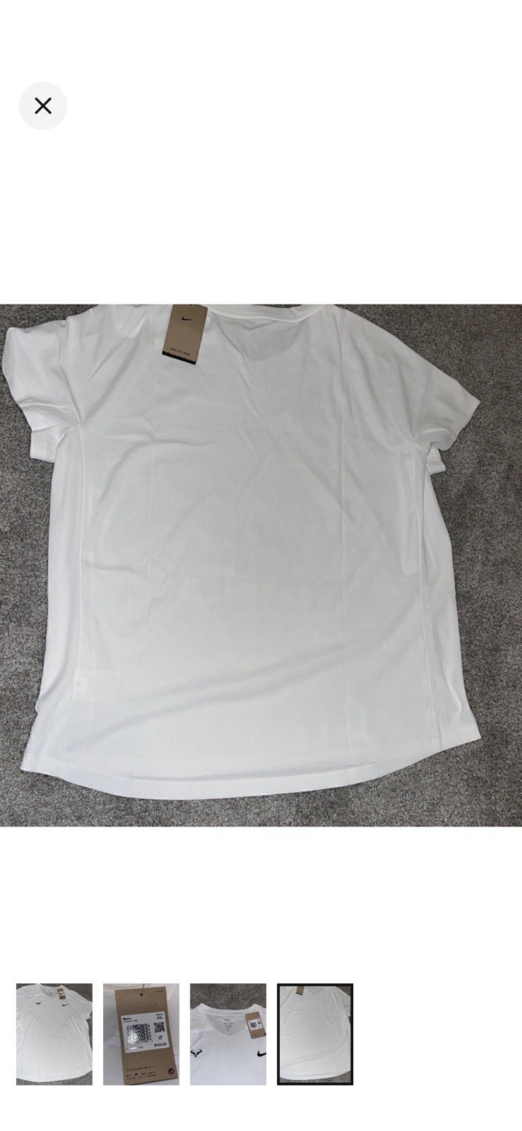 Nike Court $105 NEW Rafa Nadal Dri-FIT ADV White Tennis Shirt DD8540-100-XXL gallery
