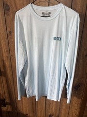 Costa Fishing Shirt Mens Large Long Sleeve Crew Neck Pullover Blue Polyester