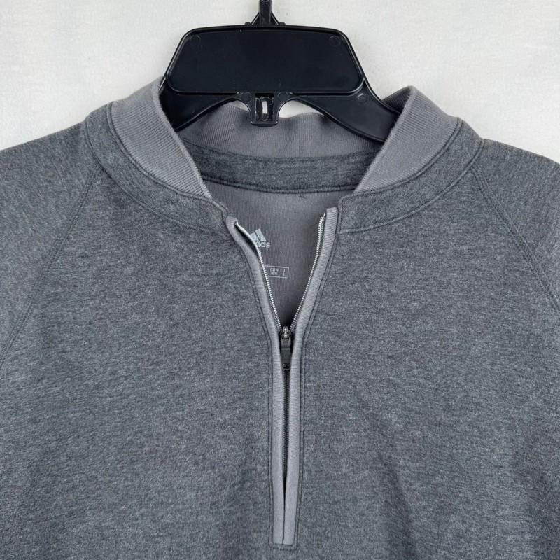 Adidas Gray Pullover Quarter Zip Long Sleeve Athletic Shirt Mens Medium gallery