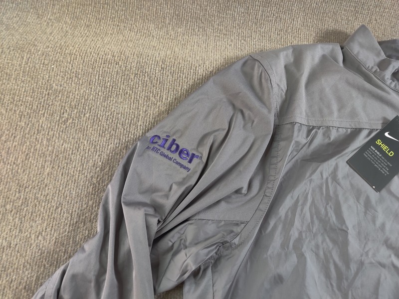 Nike Shield Half Zip Golf Windbreaker Jacket Men 2XL 2 Tone Gray *Business Logo* gallery