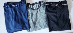 Lot Of 3 Designer Mens Short Sleeve Athletic Ware Shirts LARGE Moisture Blocking
