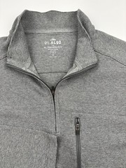 01.Algo Performance 1/4 Zip Pullover Mens Medium Gray Waffle Knit Lightweight