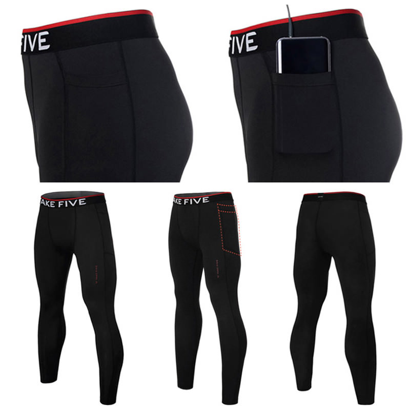 Take Five Mens Smart Pocket Skin Tight Compression Layer Pants Leggings NP 544 gallery